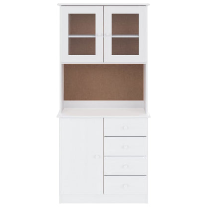 Vitrineskap ALTA Hvit 77x35x165 cm heltre furu
