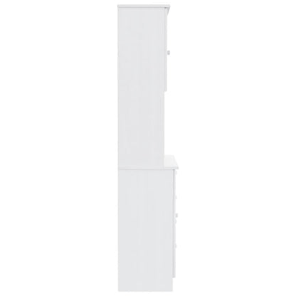 Vitrineskap ALTA Hvit 77x35x165 cm heltre furu