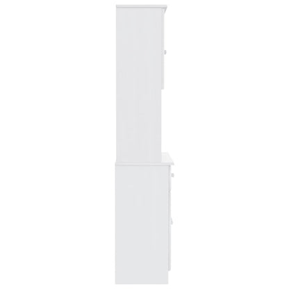Vitrineskap Hvit ALTA 77x35x165 cm heltre furu