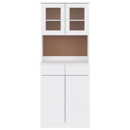 Vitrineskap Hvit ALTA 77x35x188 cm heltre furu