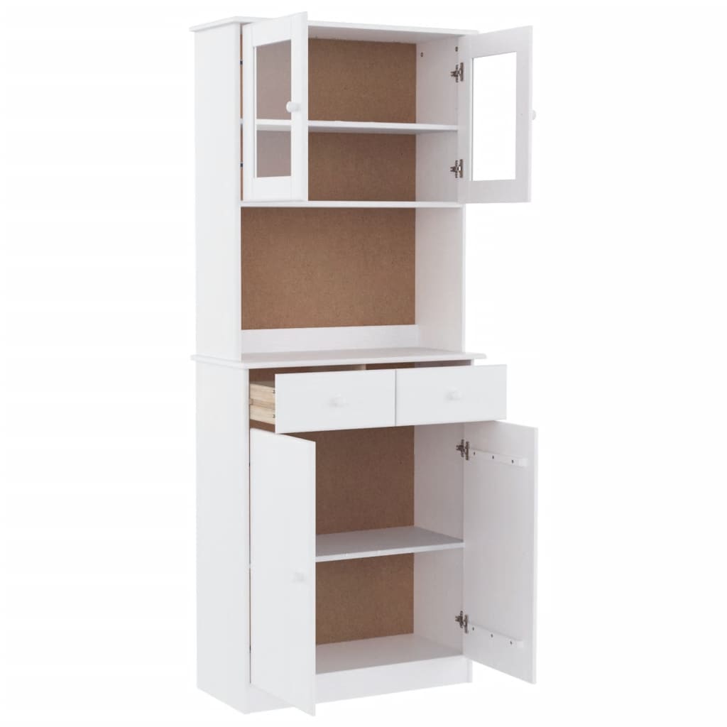Skap hvit ALTA 77x35x188 cm heltre furu