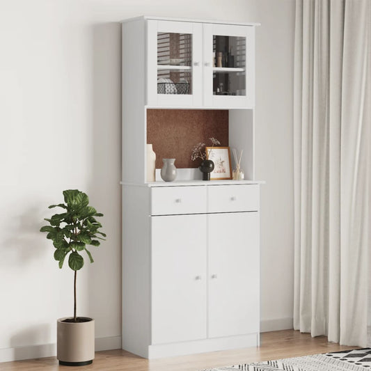 Skap hvit ALTA 77x35x188 cm heltre furu