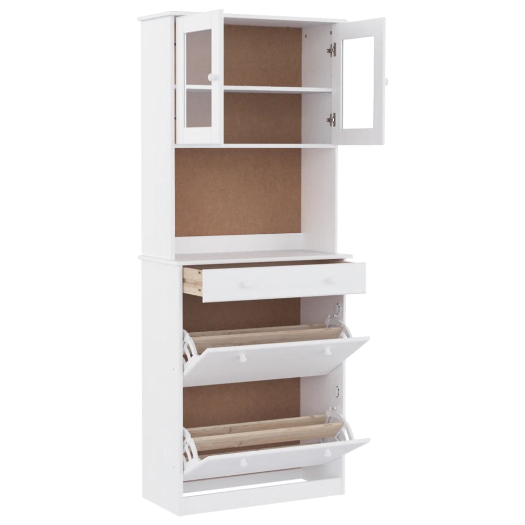 Skap hvit ALTA 77x35x188 cm heltre furu