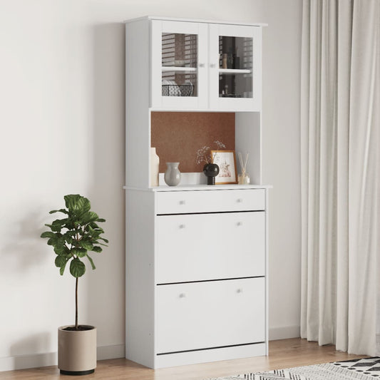 Skap hvit ALTA 77x35x188 cm heltre furu