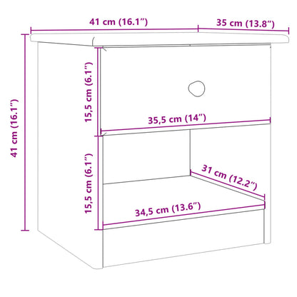 Nattbord Sengbord Tre heltre furu ALTA 41x35x41 cm