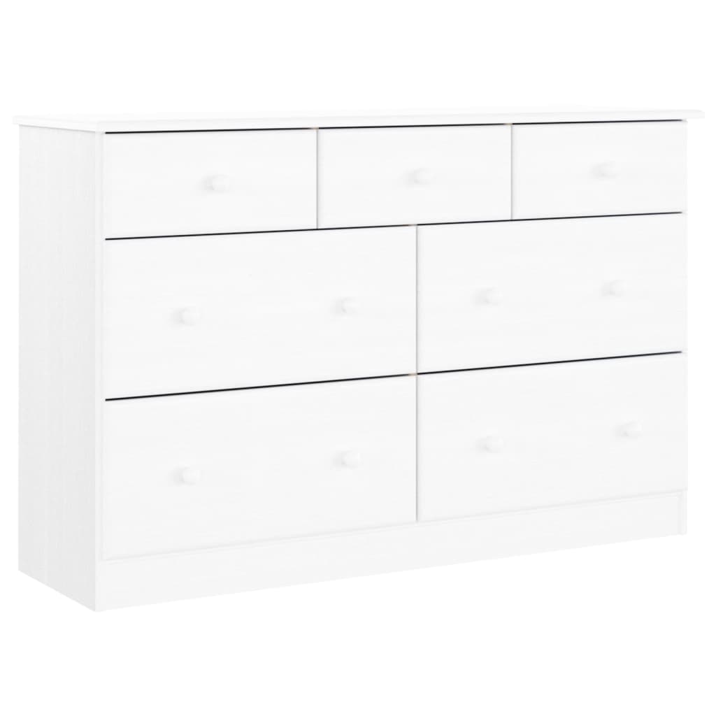 Kommode Hvit ALTA 112x35x73 cm heltre furu