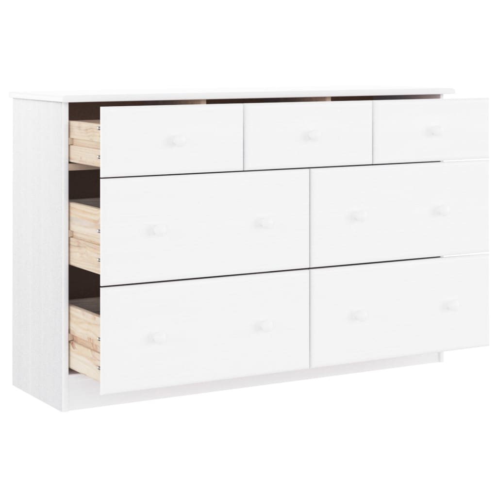 Kommode Hvit ALTA 112x35x73 cm heltre furu