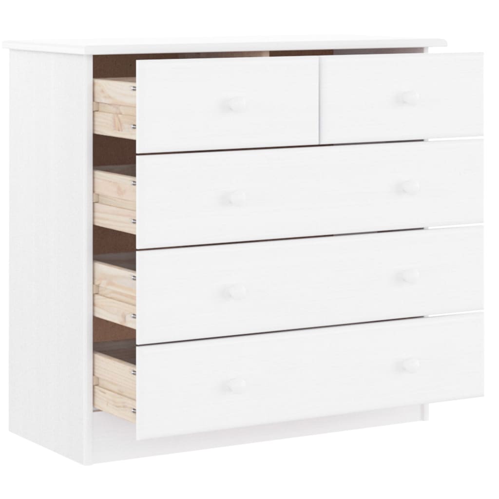 Kommode Hvit ALTA 77x35x73 cm heltre furu