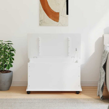 Oppbevaringskiste med hjul ALTA Hvit 73x39,5x43 cm heltre furu