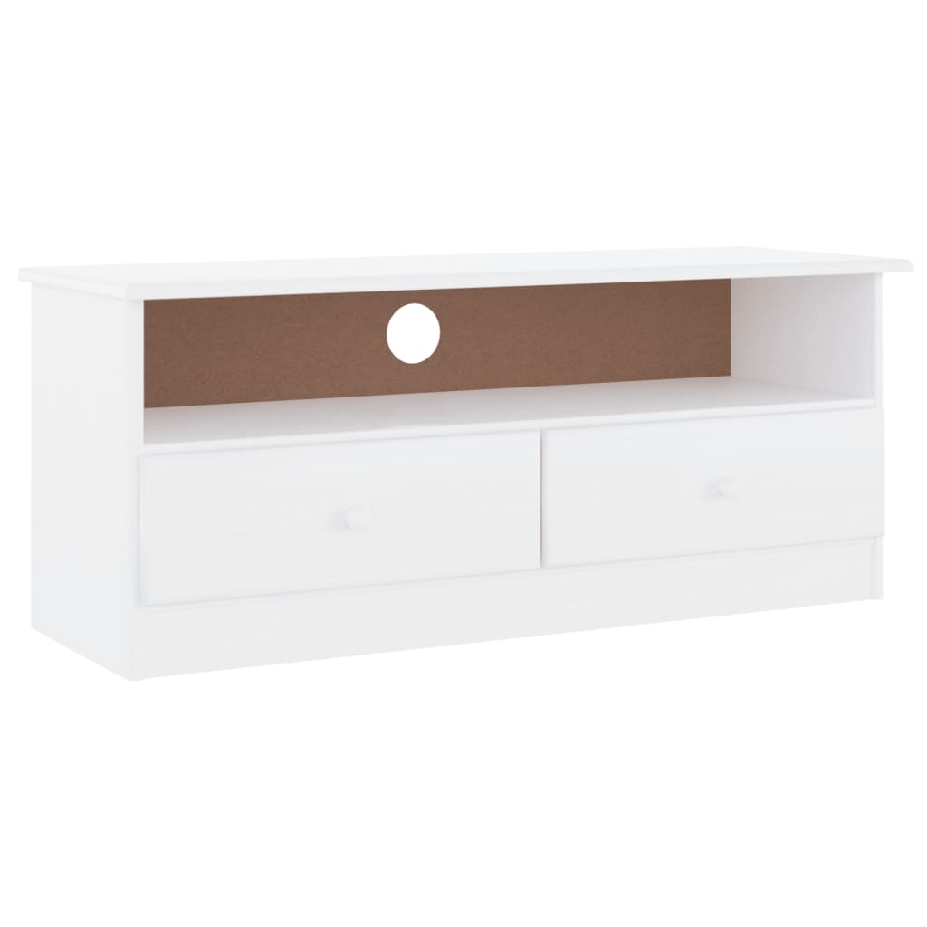 TV-Møbel Hvit TV-benk med skuffer ALTA 100x35x41 cm heltre furu