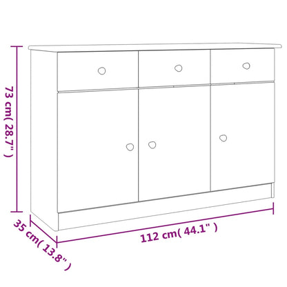 Skjenk Hvit ALTA 112x35x73 cm heltre furu
