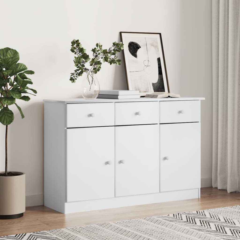 Skjenk Hvit ALTA 112x35x73 cm heltre furu
