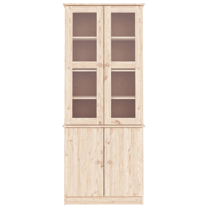 Vitrineskap ALTA 77x35x186,5 cm heltre furu