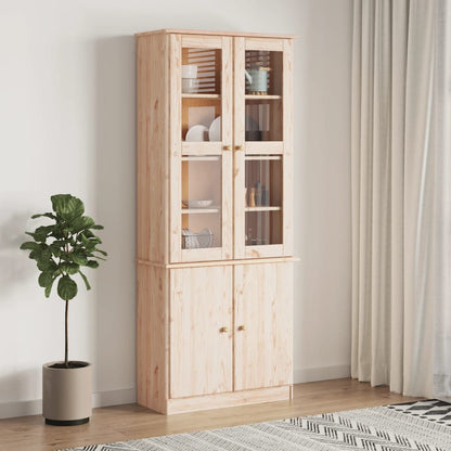 Vitrineskap ALTA 77x35x186,5 cm heltre furu