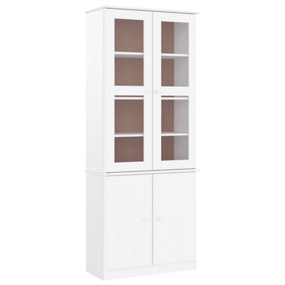 Vitrineskap ALTA Hvit 77x35x186,5 cm heltre furu