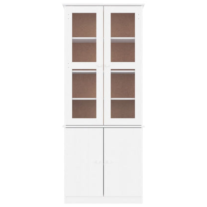Vitrineskap ALTA Hvit 77x35x186,5 cm heltre furu