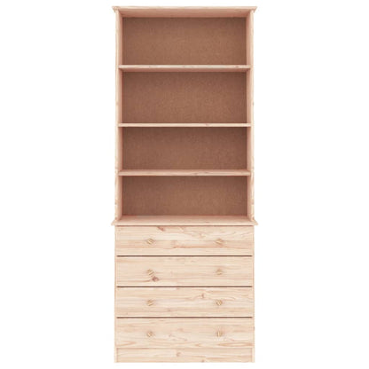 Bokhylle Tre med skuffer ALTA 77x35x186,5 cm heltre furu