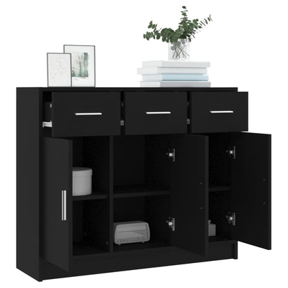 Skjenk Svart 91x28x75 cm