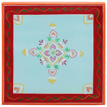 Salongbord Sofabord Tre blå håndmalt heltre mango