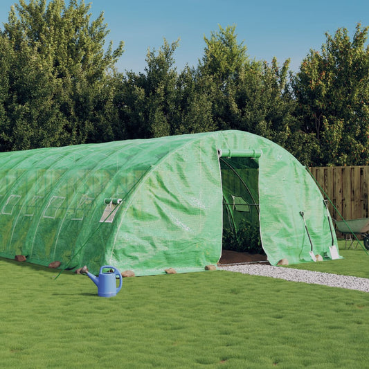 Drivhus med stålramme grønn 70 m² 14x5x2,3 m
