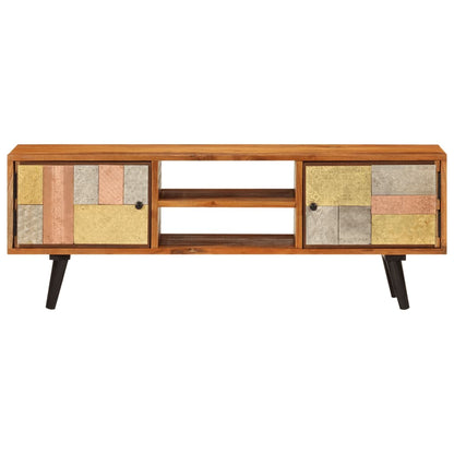 TV-Møbel Tre TV-benk heltre akasie med dører 112x30x40 cm metall