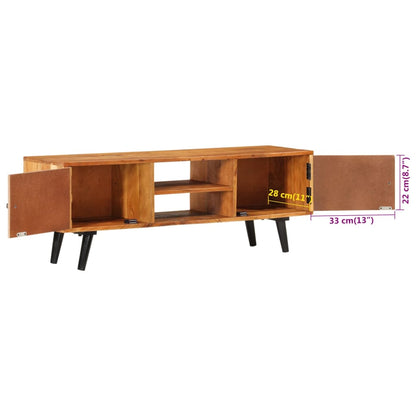 TV-Møbel Tre TV-benk heltre akasie med dører 112x30x40 cm metall