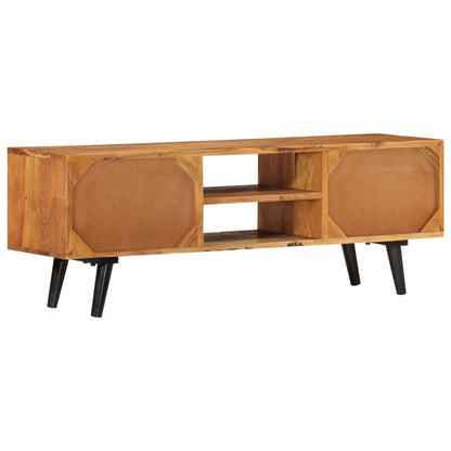 TV-Møbel Tre TV-benk heltre akasie med dører 112x30x40 cm metall