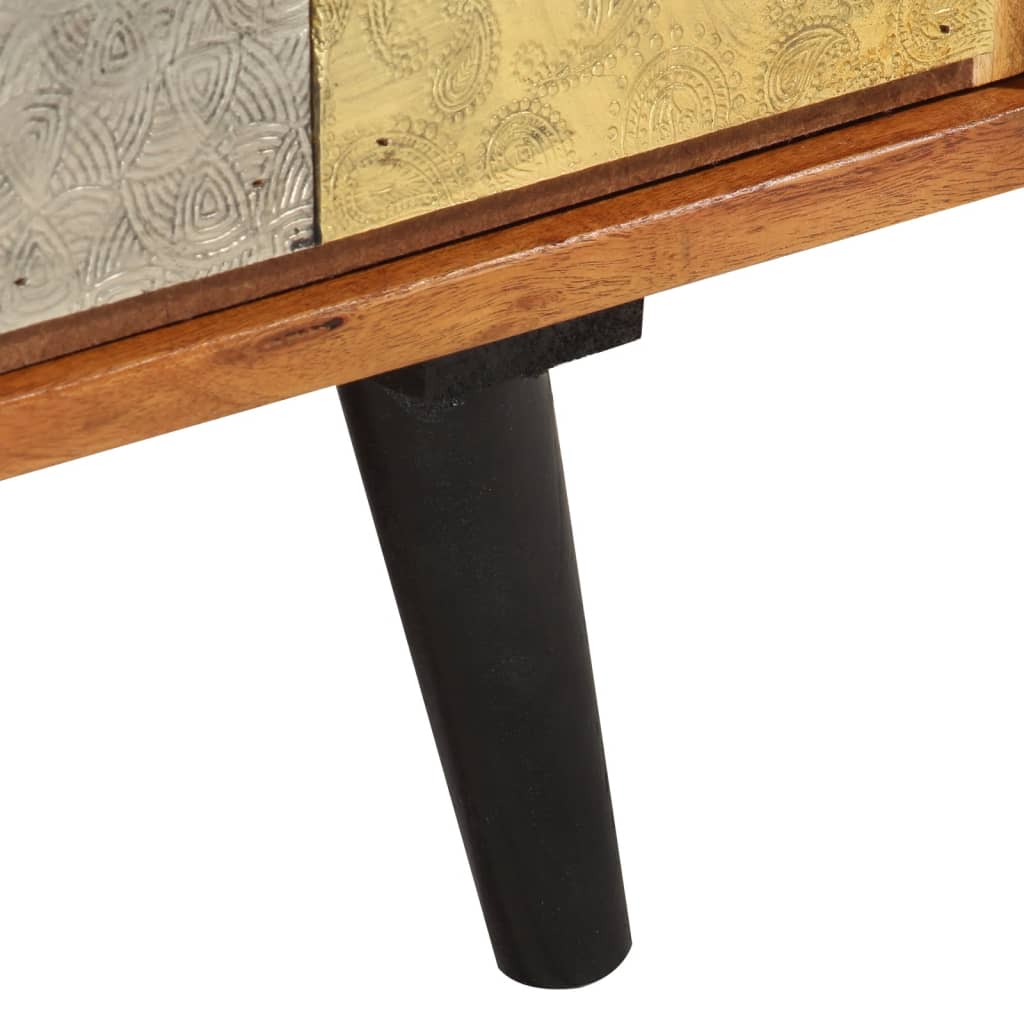 TV-Møbel Tre TV-benk heltre akasie med dører 112x30x40 cm metall