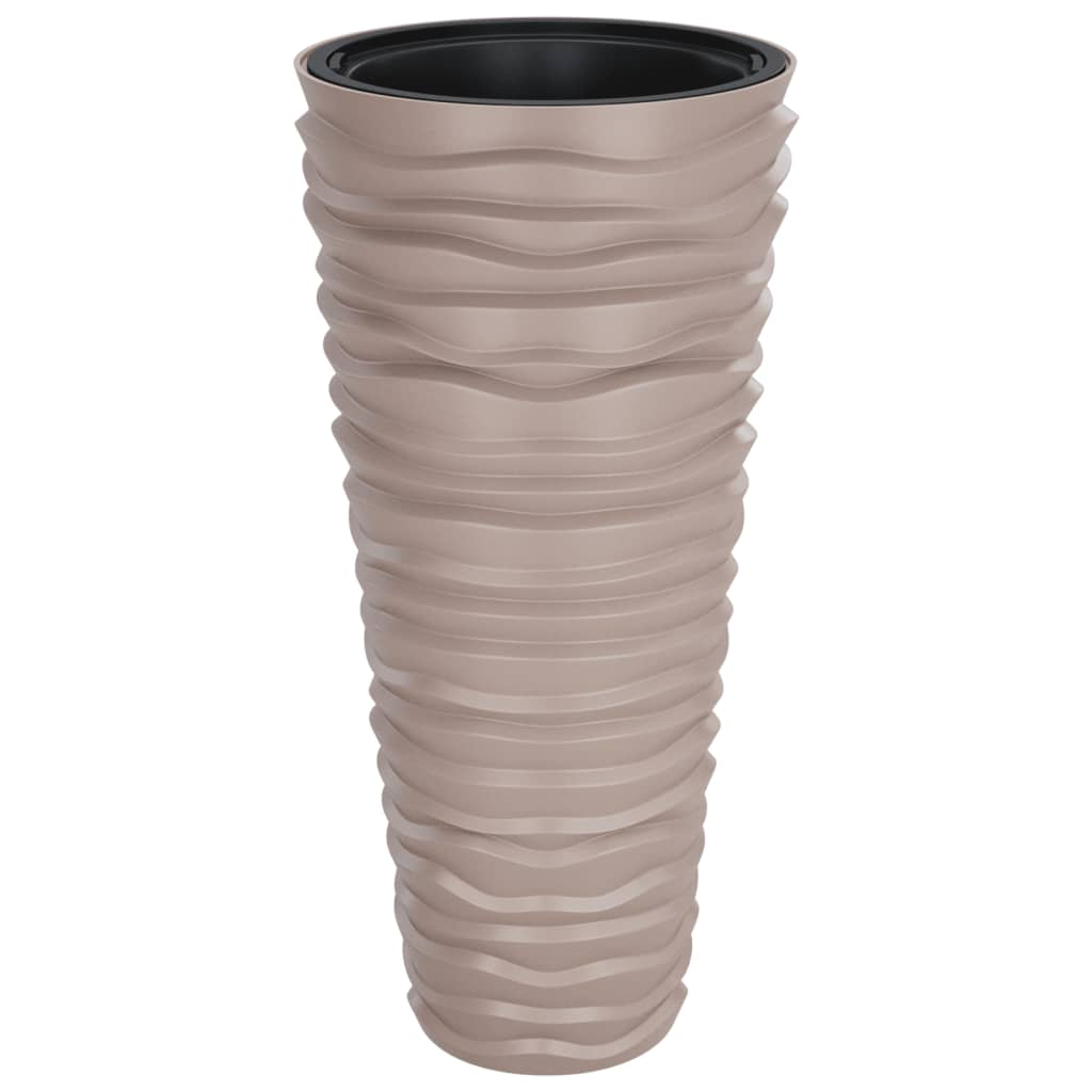 Plantekasse med avtakbar potte mocca 18 / 45 L PP rillet