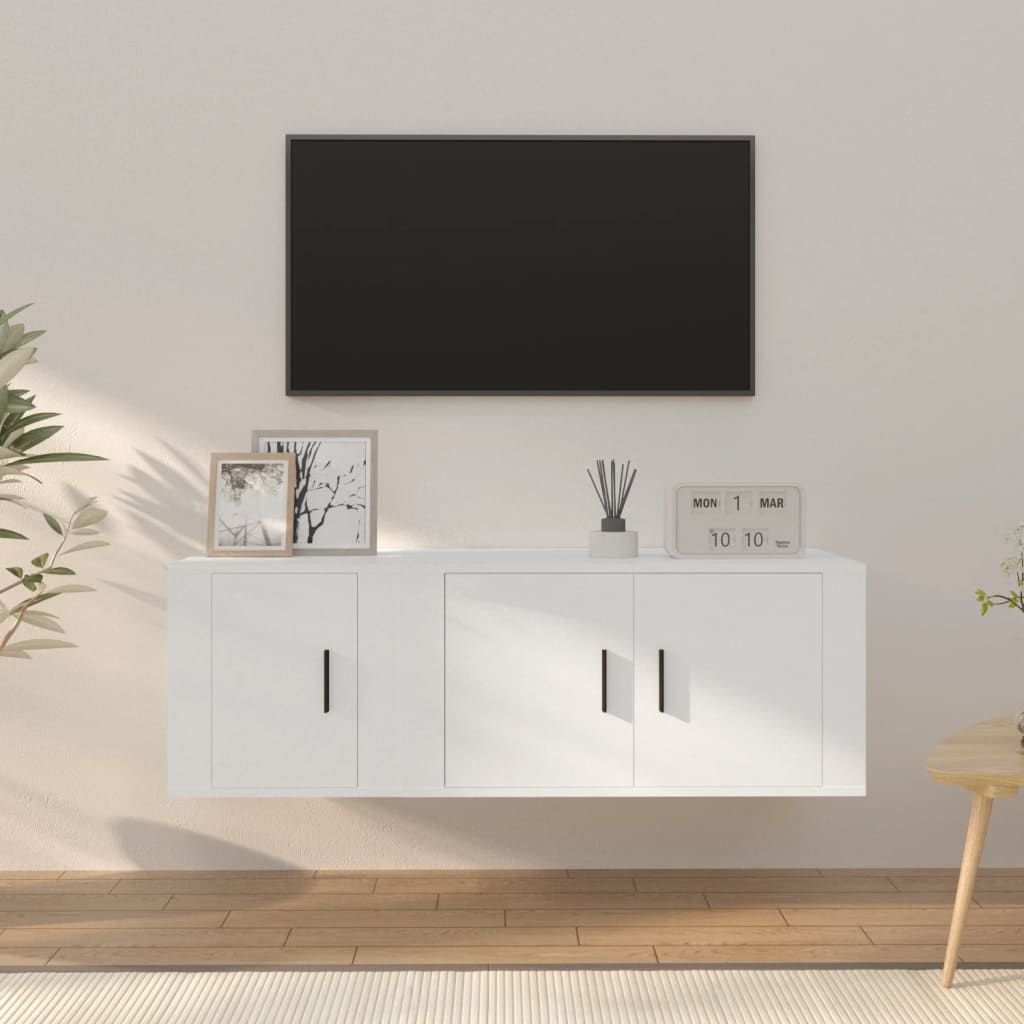 TV-Møbel Hvit TV-skap 2 deler