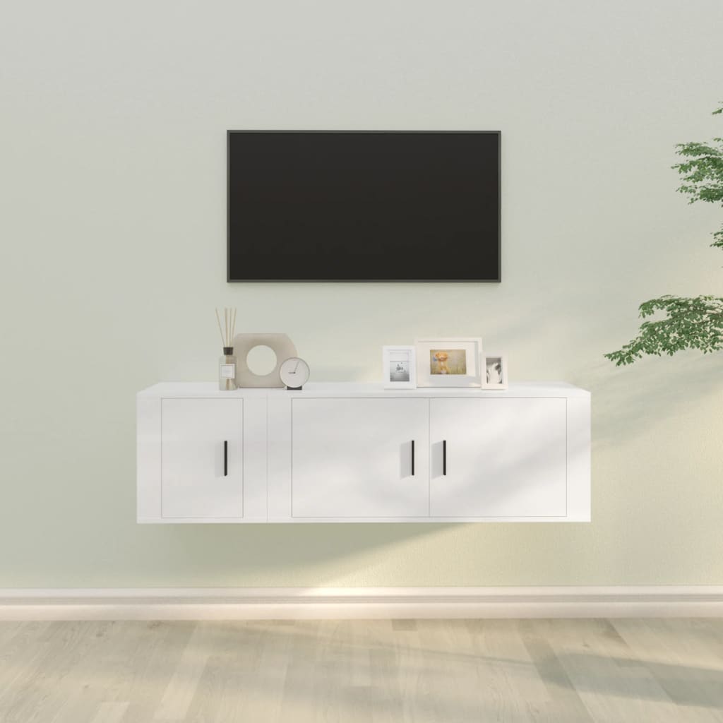 TV-Møbel Hvit TV-skap 2 deler