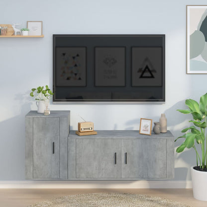 TV-Møbel Betonggrå TV-skapsett 2 deler