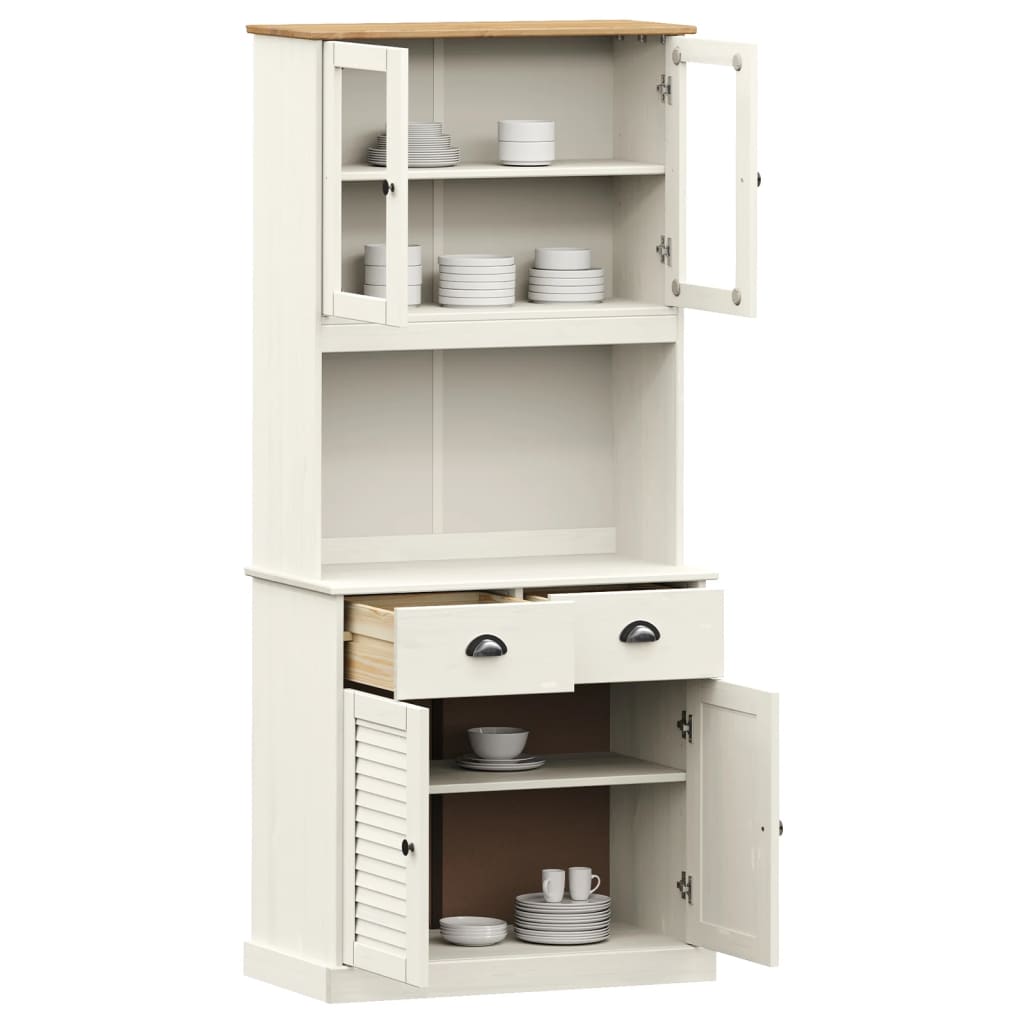 Skap Hvit VIGO 78x40x175 cm heltre furu