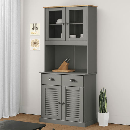 Skap grå VIGO 78x40x175 cm heltre furu