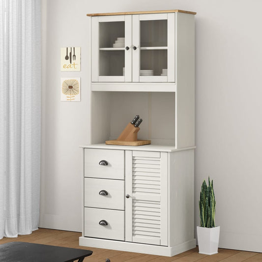 Skap hvit VIGO 78x40x175 cm heltre furu