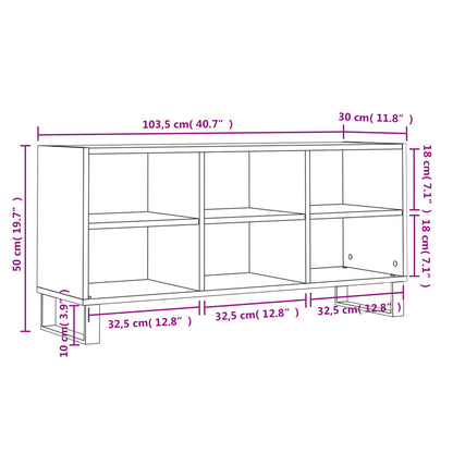 TV-Møbel Høyglans Hvit Tv-benk 103,5x30x50 cm