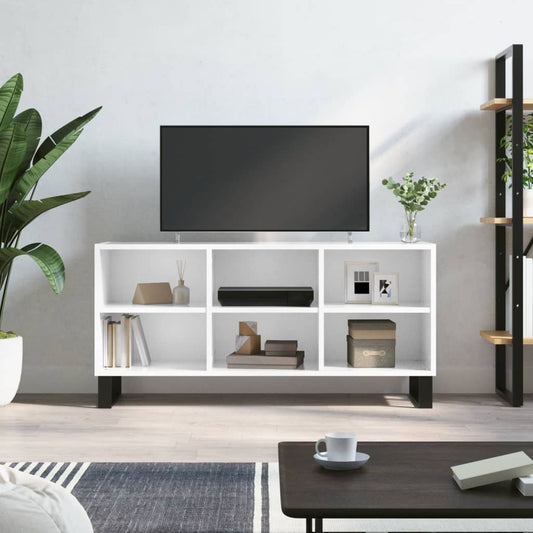 TV-Møbel Høyglans Hvit Tv-benk 103,5x30x50 cm