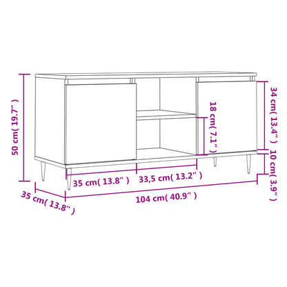TV-Møbel Hvit Tv-benk 104x35x50 cm