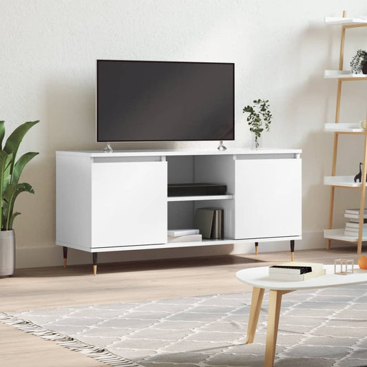 TV-Møbel Høyglans Hvit Tv-benk 104x35x50 cm