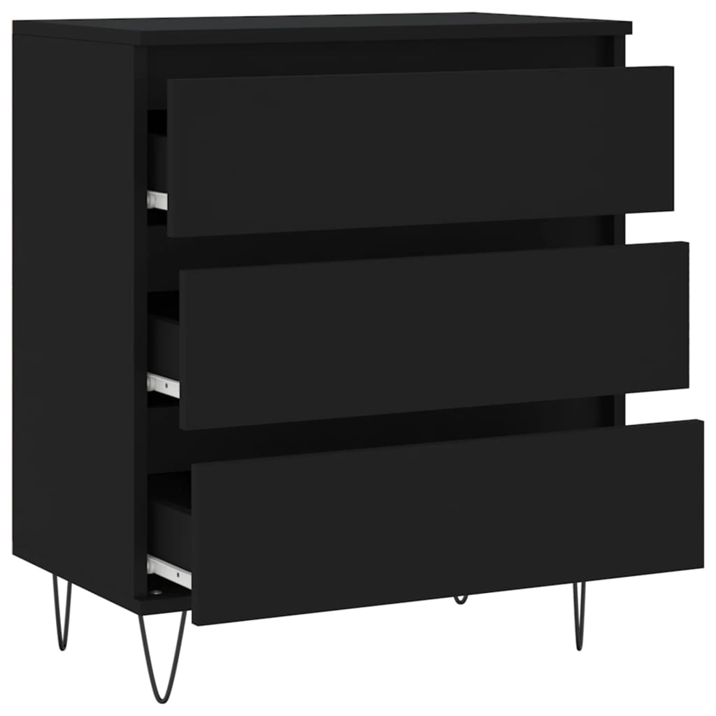Kommode Svart 60x35x70 cm