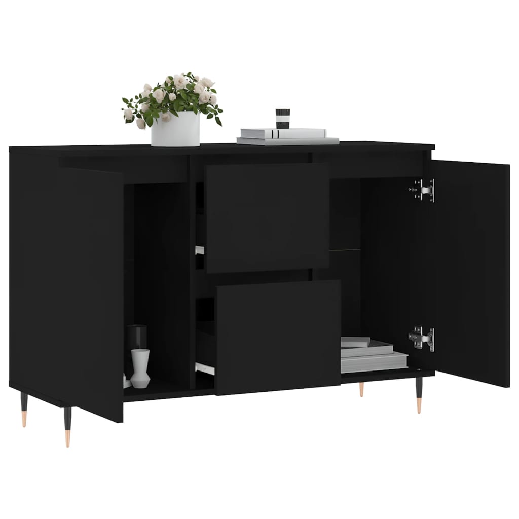 Skjenk Svart Eik 104x35x70 cm