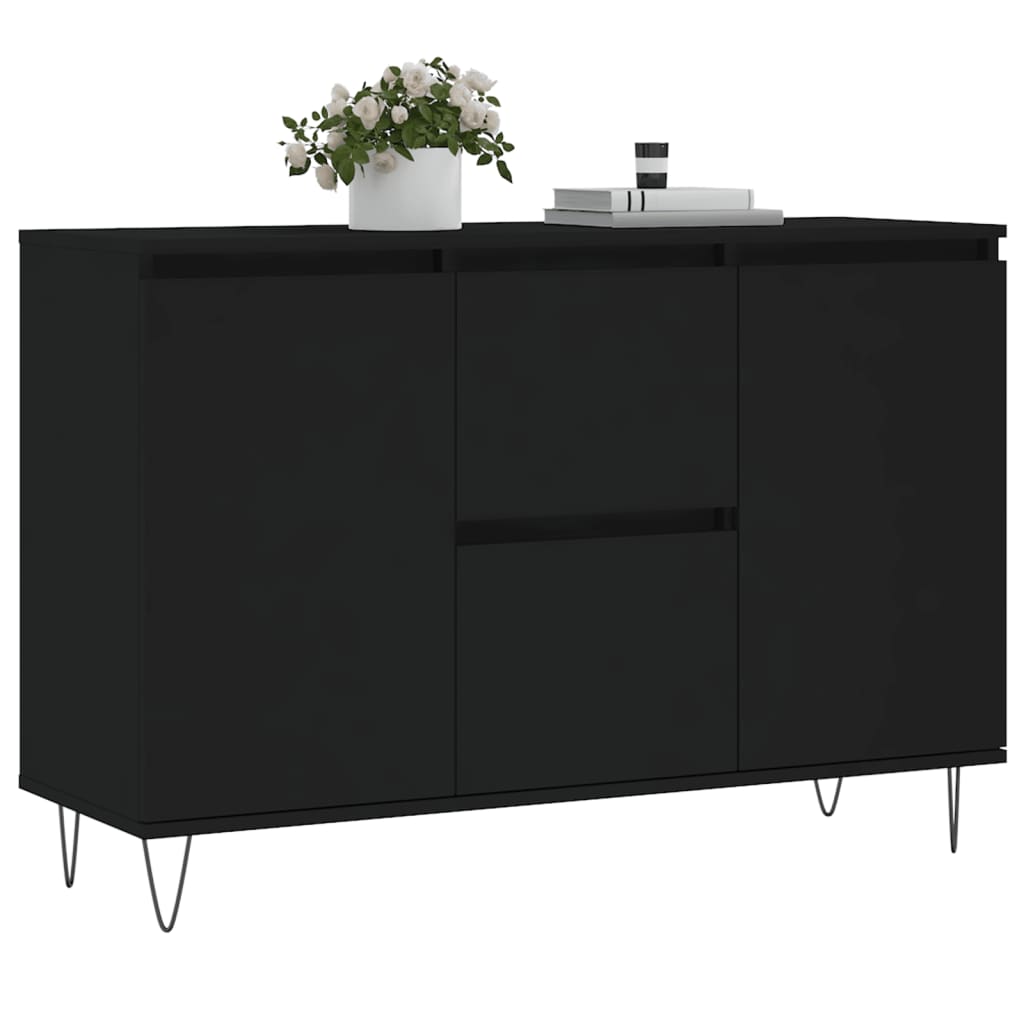 Skjenk Svart Eik 104x35x70 cm