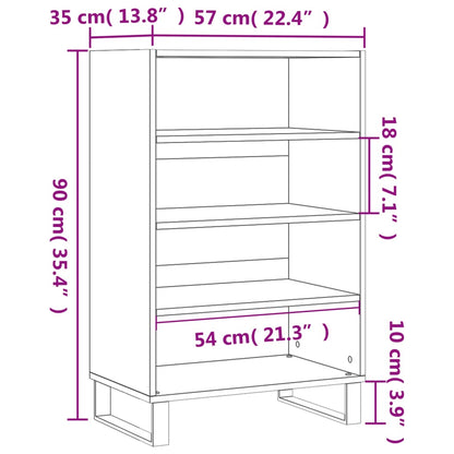 Skap Svart 57x35x90 cm
