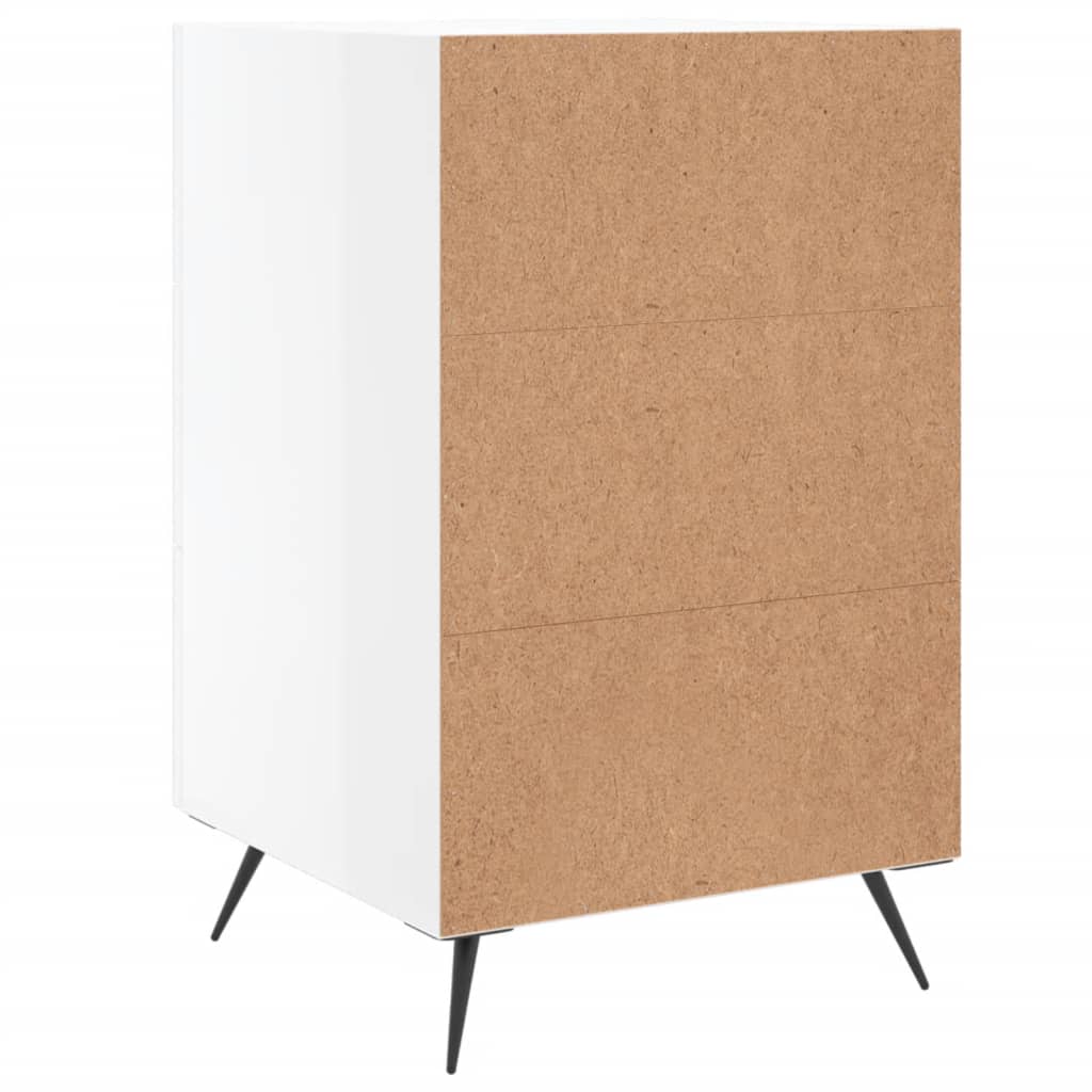 Nattbord Sengbord Høyglans Hvit 40x40x66 cm