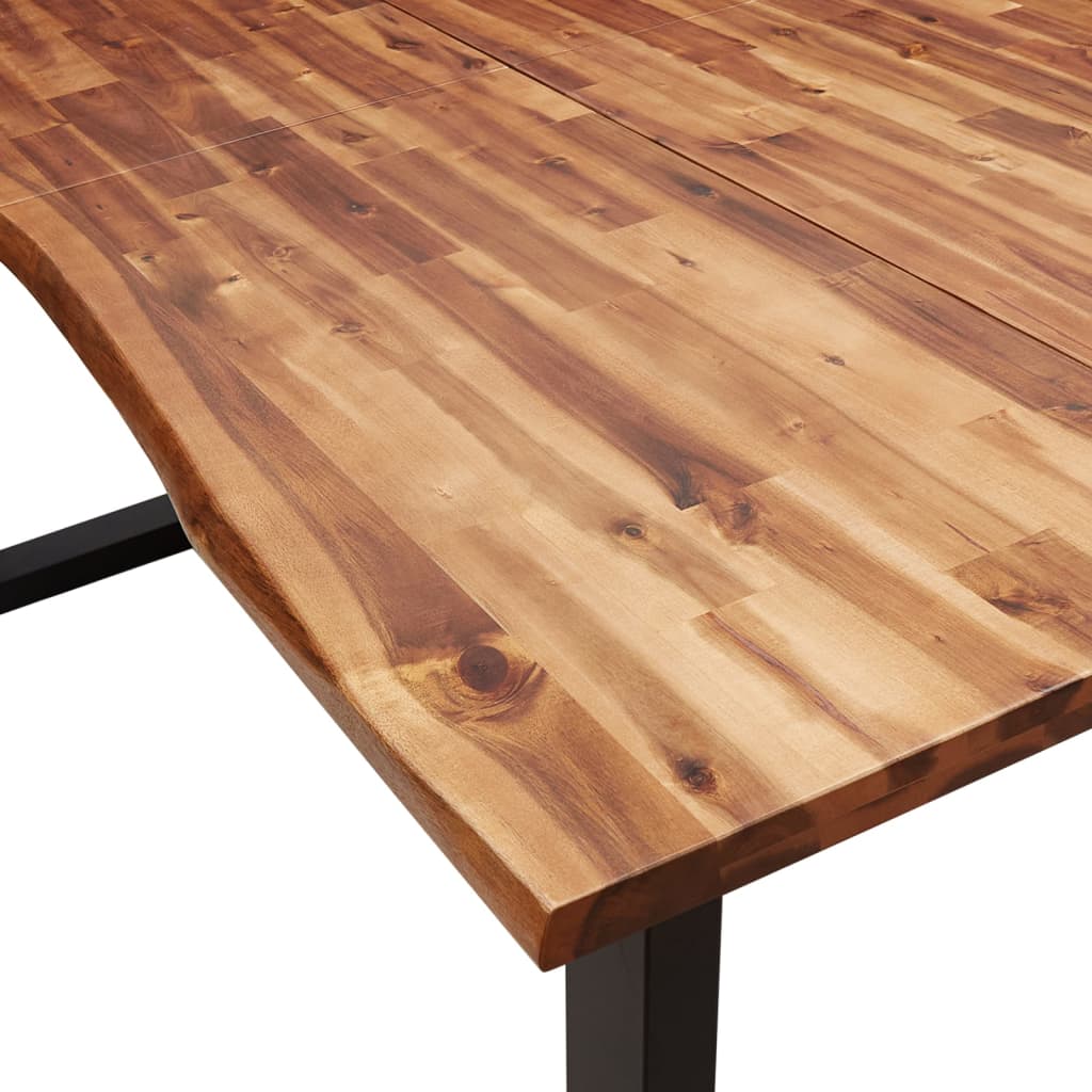Spisebord med naturlig kant 180x90x75 cm heltre akasie