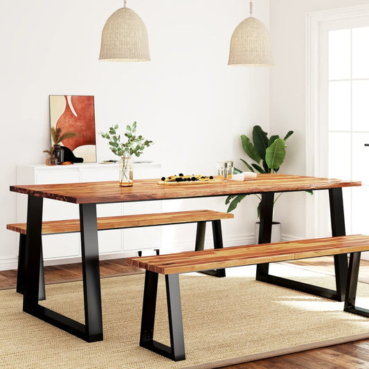 Spisebord med naturlig kant 200x90x75 cm heltre akasie