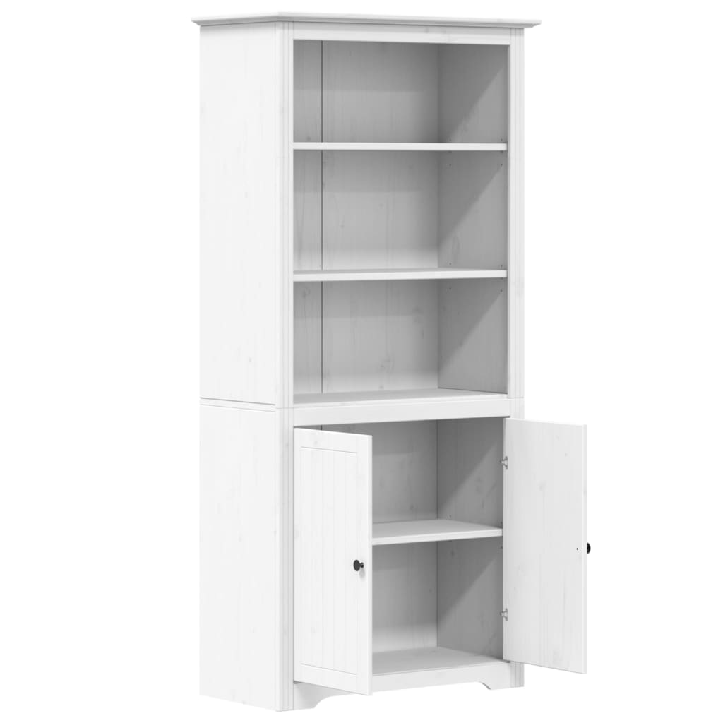 Bokhylle Hvit BODO 82x40x173 cm heltre furu