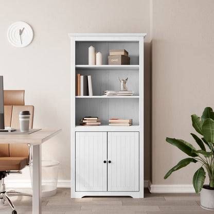 Bokhylle Hvit BODO 82x40x173 cm heltre furu