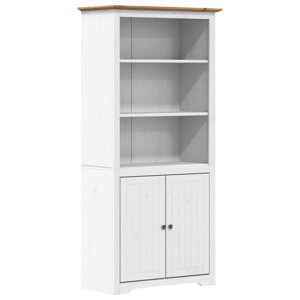 Bokhylle Hvit BODO og Brun 82x40x173 cm heltre furu