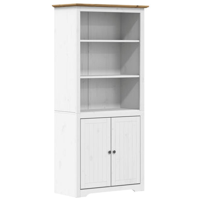 Bokhylle Hvit BODO og Brun 82x40x173 cm heltre furu